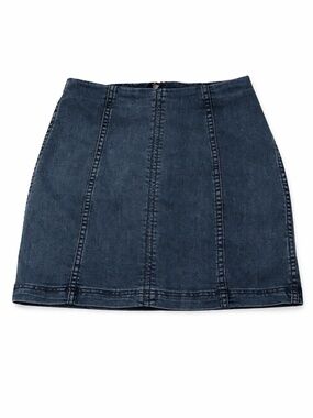 Free People We The Free Denim Mini Skirt Size 0 Blue Stretch Jean Skirt
